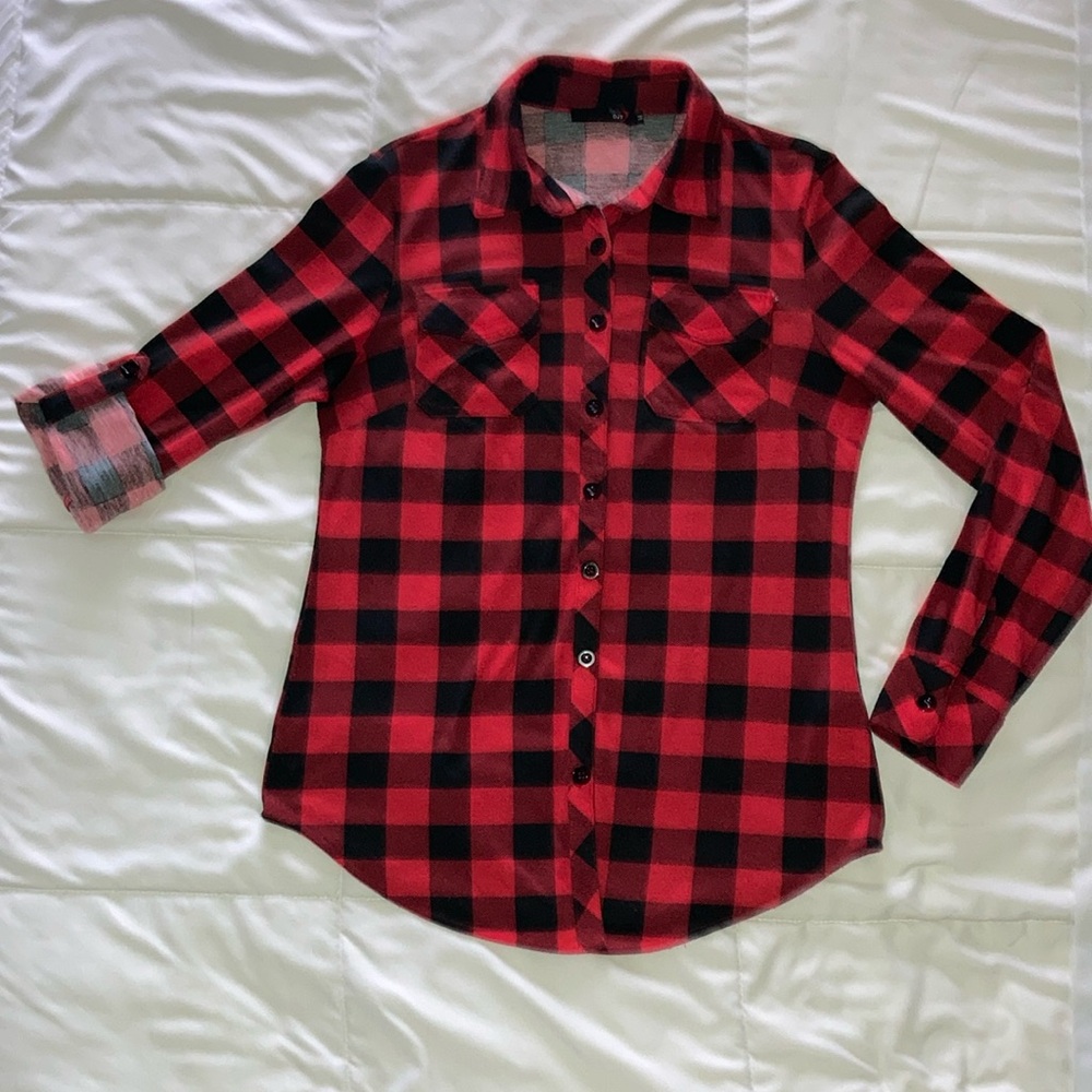Ladies Buffalo Plaid Top